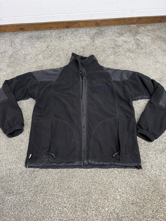 Keela Genesis Black Fleece Waterproof Windproof Jacket Ex Police Security (Zipper Missing)