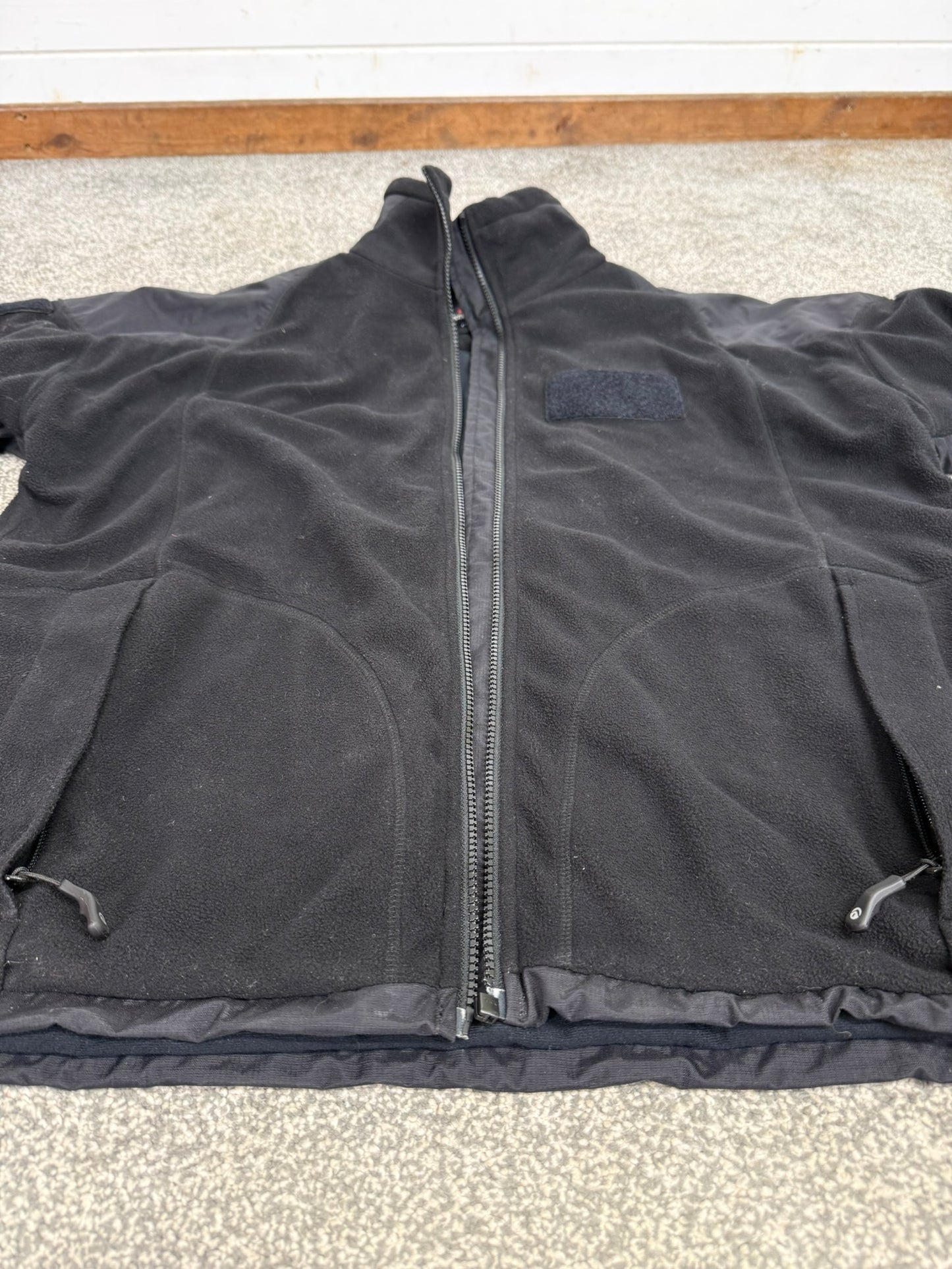 Keela Genesis Black Fleece Waterproof Windproof Jacket Ex Police Security (Zipper Missing)