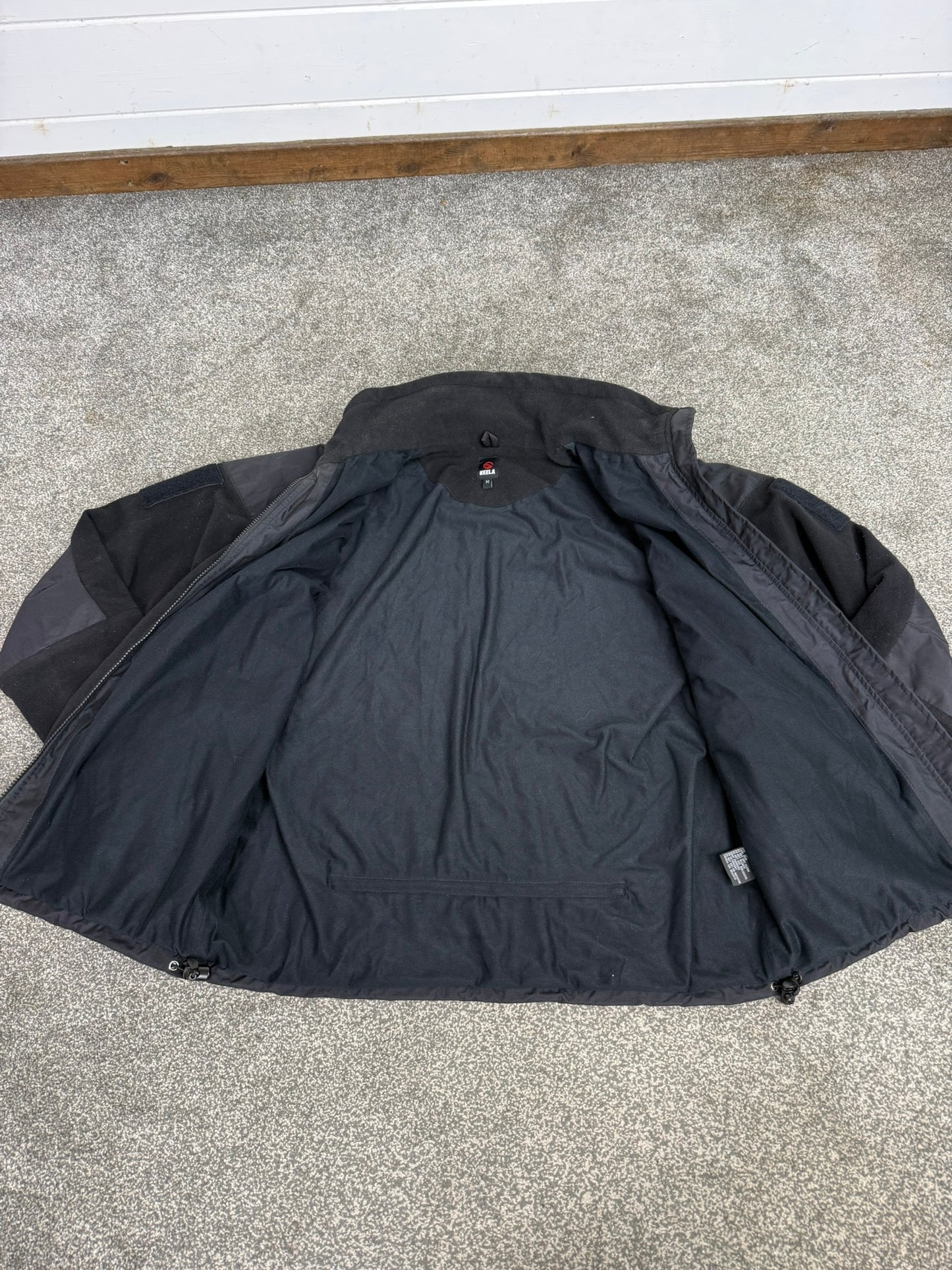 Keela Genesis Black Fleece Waterproof Windproof Jacket Ex Police Security (Zipper Missing)
