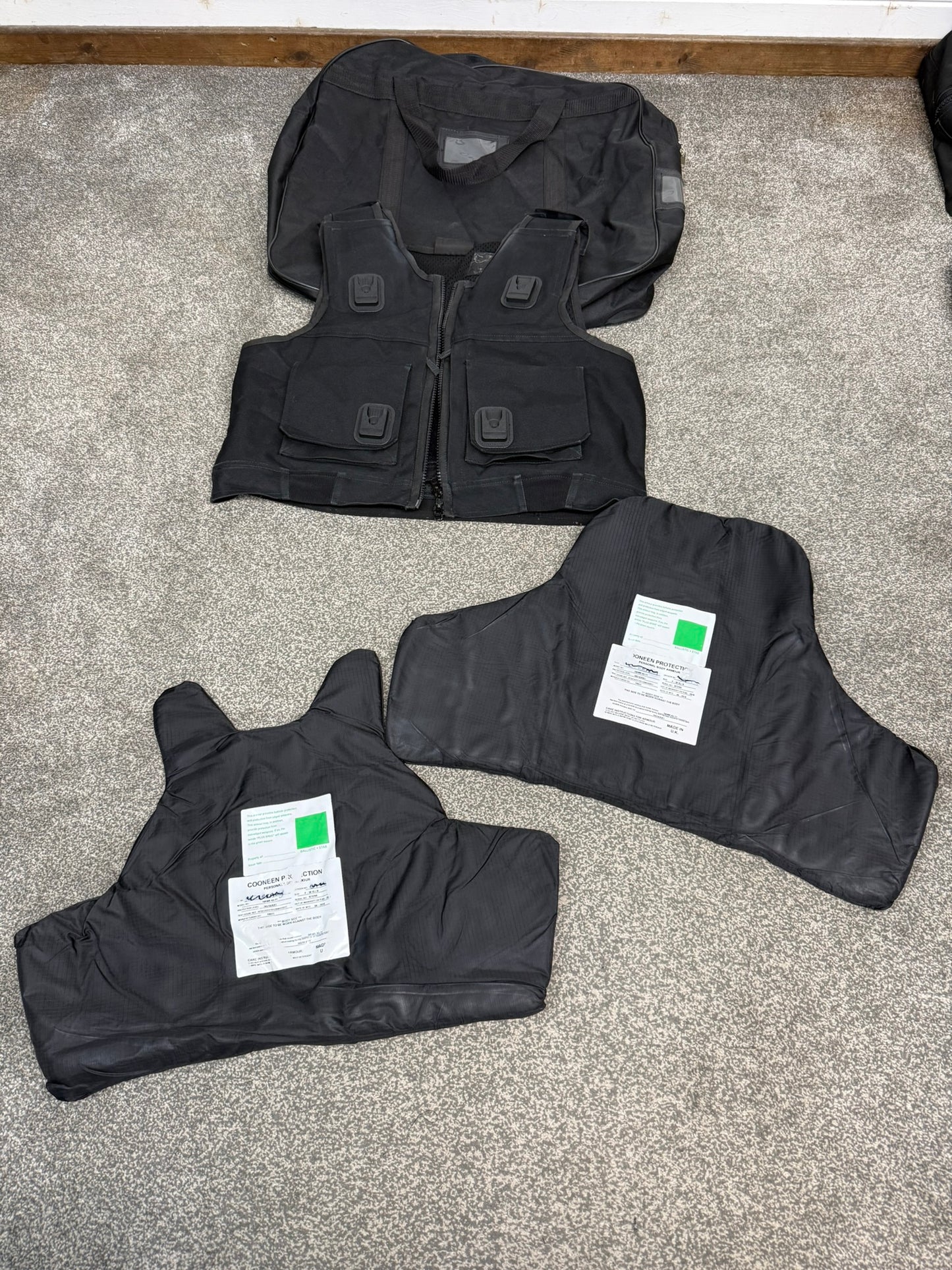 Ex Police Cooneen Body Armour Vest & Bag X LRG Anti Stab & Ballistic HG1A & KR1 Security Patrol