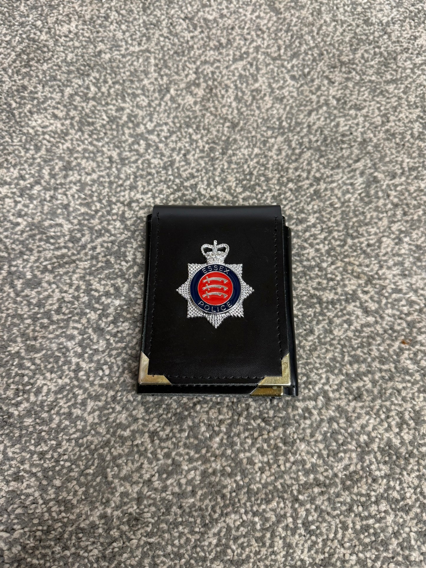 Obsolete Ex Essex Police Tri-Fold Warrant Holder Wallet Enamel Badge Collectible Display