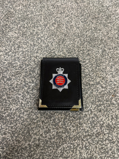 Obsolete Ex Essex Police Tri-Fold Warrant Holder Wallet Enamel Badge Collectible Display