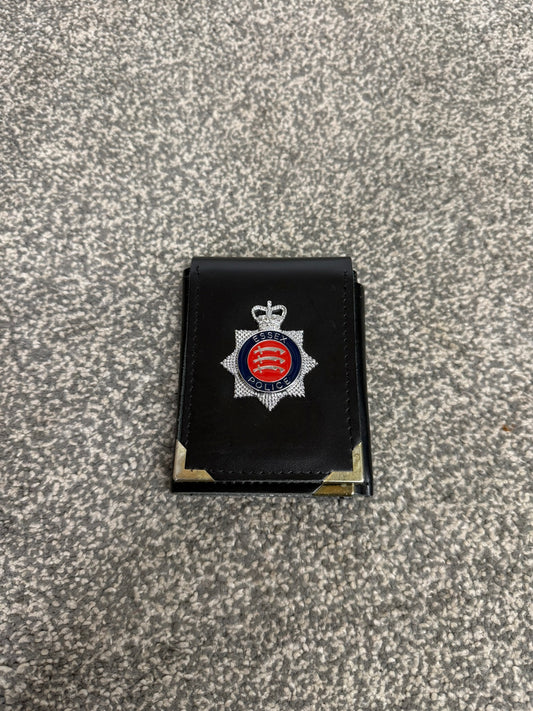 Obsolete Ex Essex Police Tri-Fold Warrant Holder Wallet Enamel Badge Collectible Display