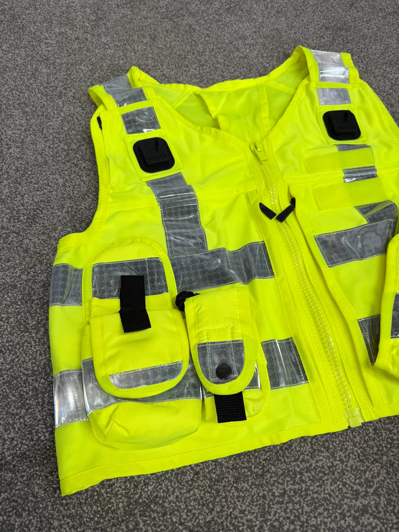5x Ex Police Hi Vis Utility Tac Vest JOB LOT Model 774 Patrol SIA Security - X SMALL