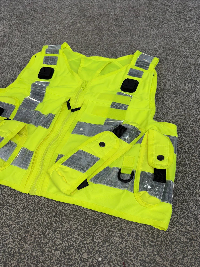5x Ex Police Hi Vis Utility Tac Vest JOB LOT Model 774 Patrol SIA Security - X SMALL
