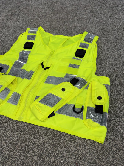 5x Ex Police Hi Vis Utility Tac Vest JOB LOT Model 774 Patrol SIA Security - X SMALL
