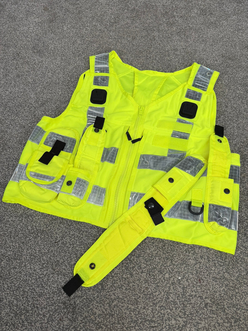 5x Ex Police Hi Vis Utility Tac Vest JOB LOT Model 774 Patrol SIA Security - X SMALL