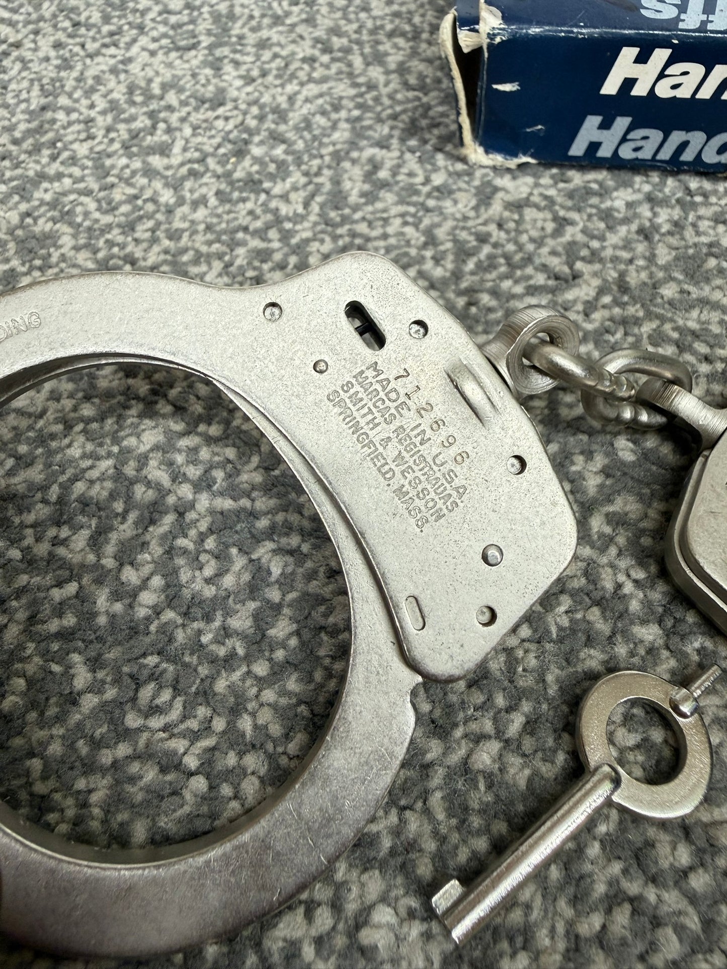 Vintage Smith & Wesson Model 100 Chain Handcuffs Ex Police Cuffs