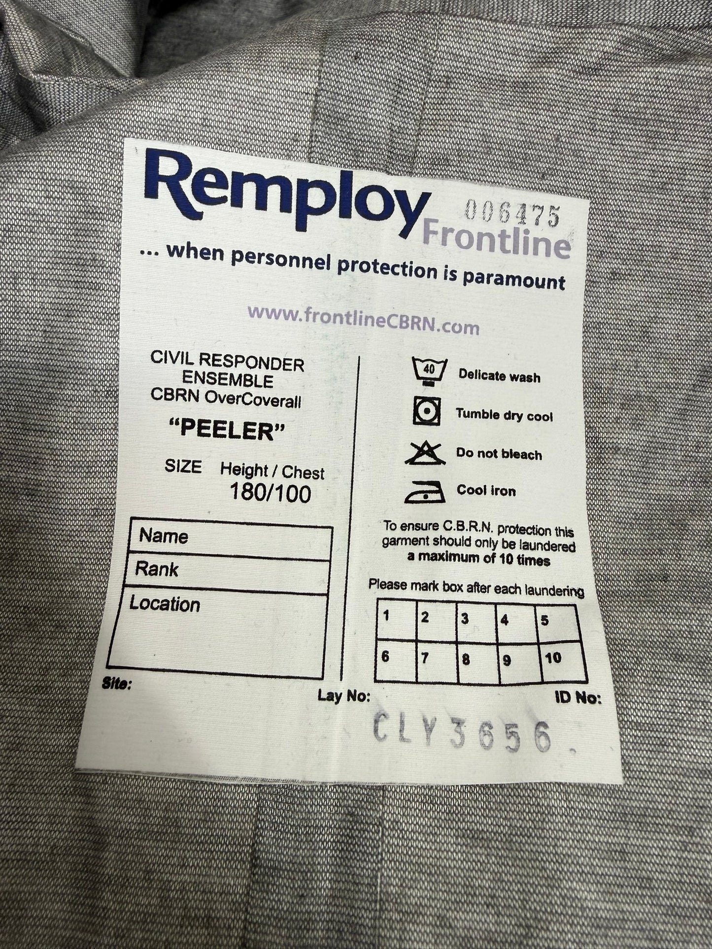 Ex Police NEW Remploy CBRN Coverall Suit Civil Responder Peeler Waterproof Overall Prepper
