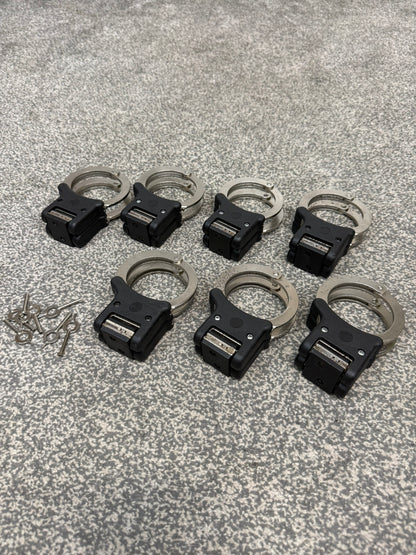 Ex Police Folding Hiatt Handcuffs Hinged Cuffs & Key Security Collectable