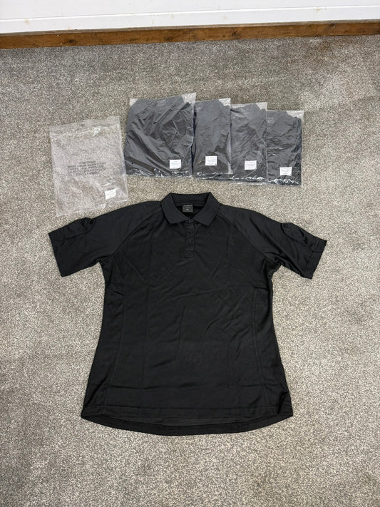 5x Ex Police HUNTER Tactical Nano Kool Black Wicking Polo Shirt Female XL Job Lot Bundle