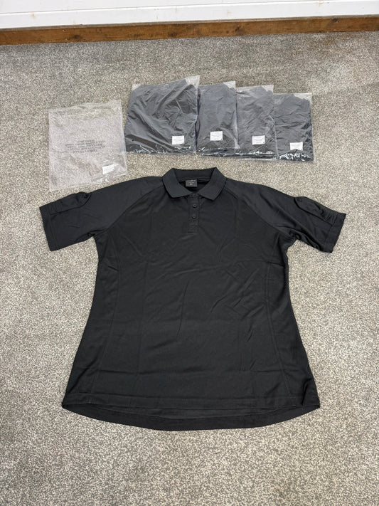 5x Ex Police HUNTER Tactical Nano Kool Black Wicking Polo Shirt Female XL Job Lot Bundle