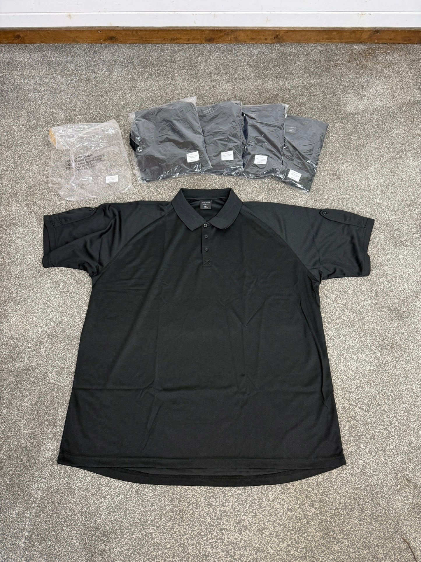 5x Ex Police HUNTER Tactical Nano Kool Black Wicking Polo Shirt Men's XXXL Job Lot Bundle