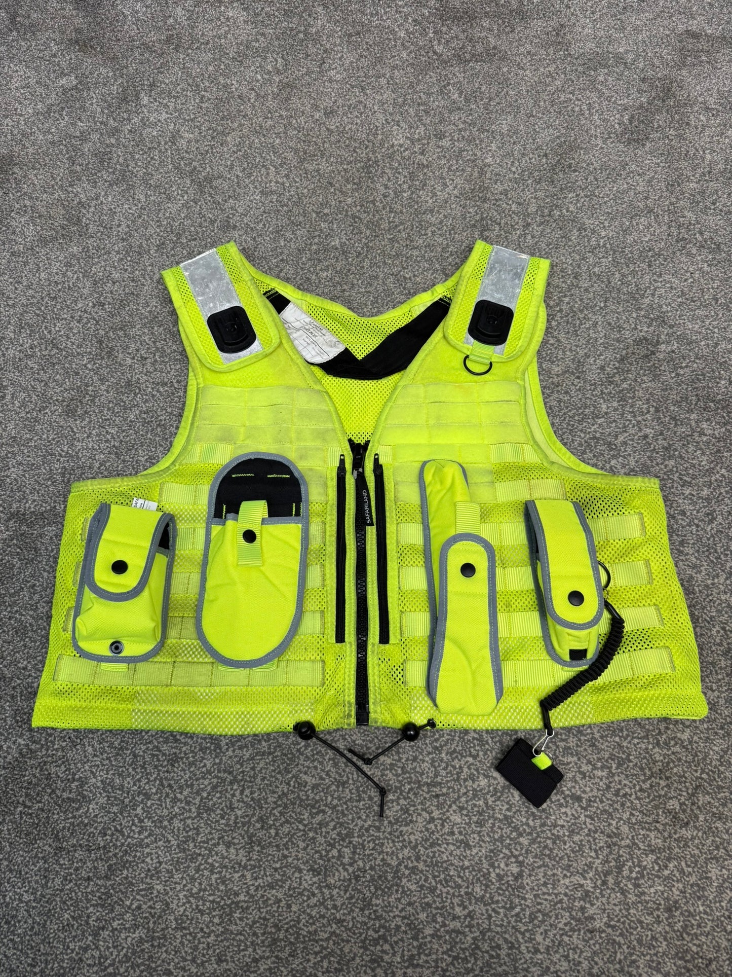 Ex Police Safariland Hi-Vis MOLLE Vest & Pouches Utility Tactical Security Vest XXL