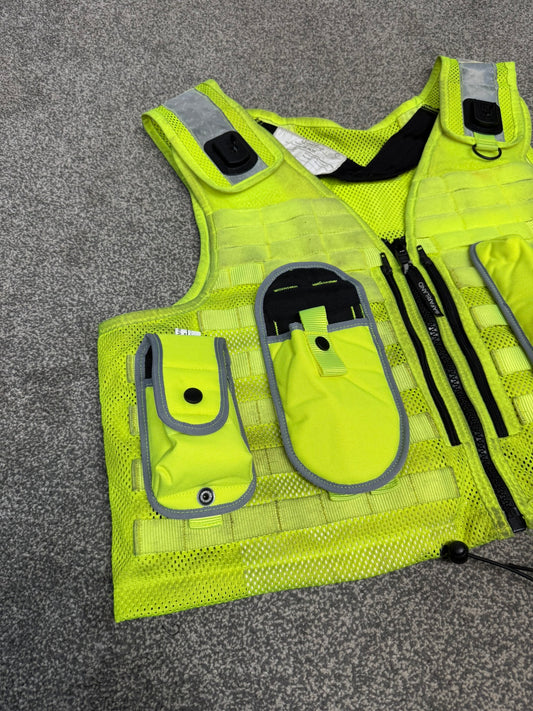 Ex Police Safariland Hi-Vis MOLLE Vest & Pouches Utility Tactical Security Vest XXL