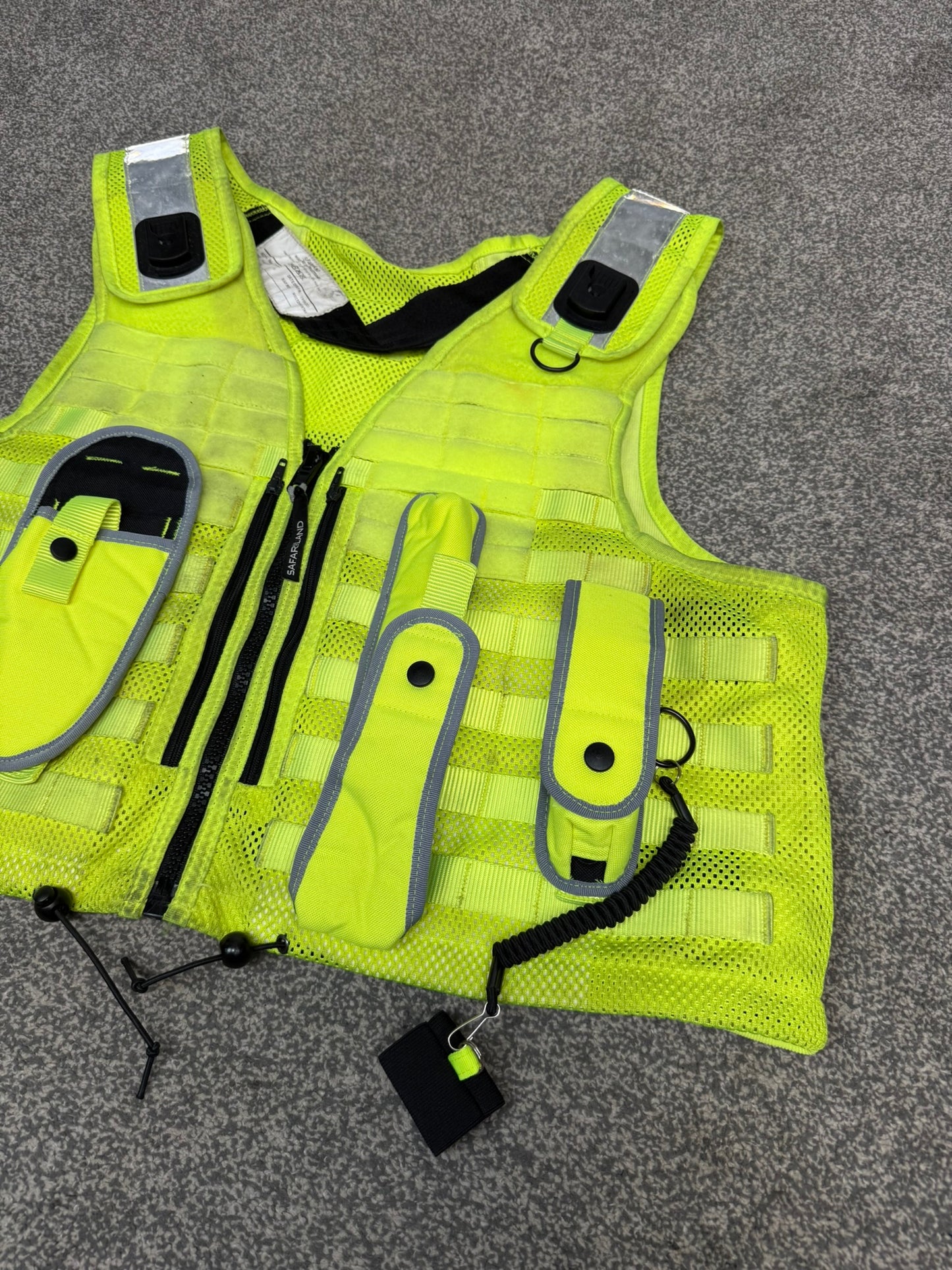 Ex Police Safariland Hi-Vis MOLLE Vest & Pouches Utility Tactical Security Vest XXL