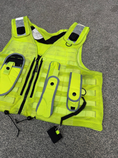 Ex Police Safariland Hi-Vis MOLLE Vest & Pouches Utility Tactical Security Vest XXL