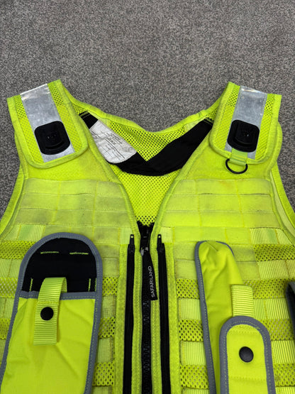 Ex Police Safariland Hi-Vis MOLLE Vest & Pouches Utility Tactical Security Vest XXL