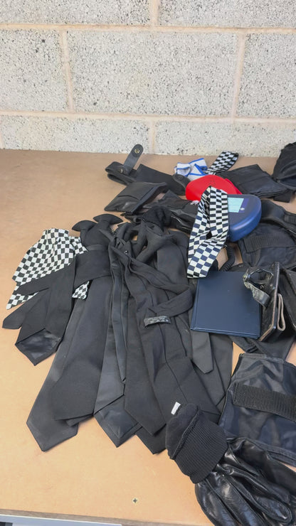 Ex Police Pallet Job Lot Bundle Grade B - Jackets Vests Hats Riot Guards Helmets Boots Fleeces & More!